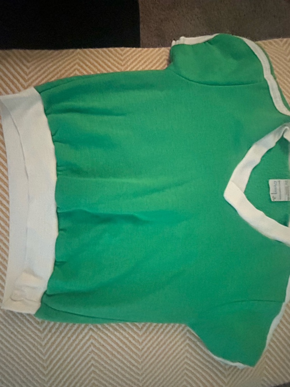 jcpenney Green Top with White Trim